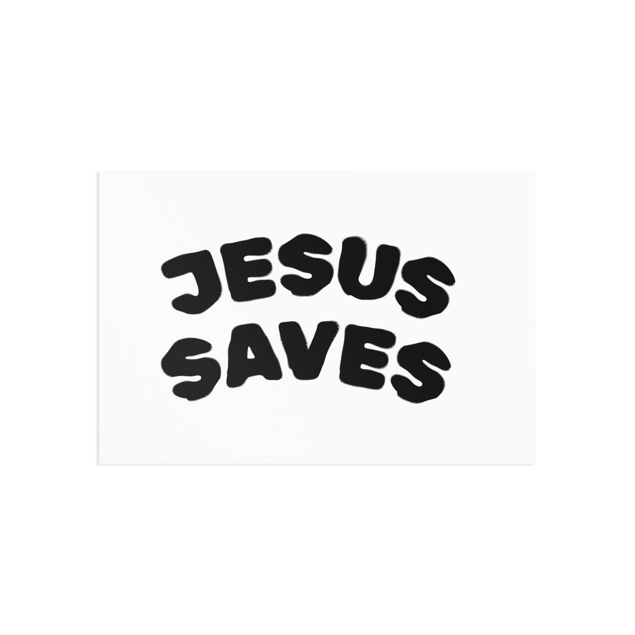 Jesus Save Postcard — Minimalist Faith Art Card (Set of Fine Art Postcards)