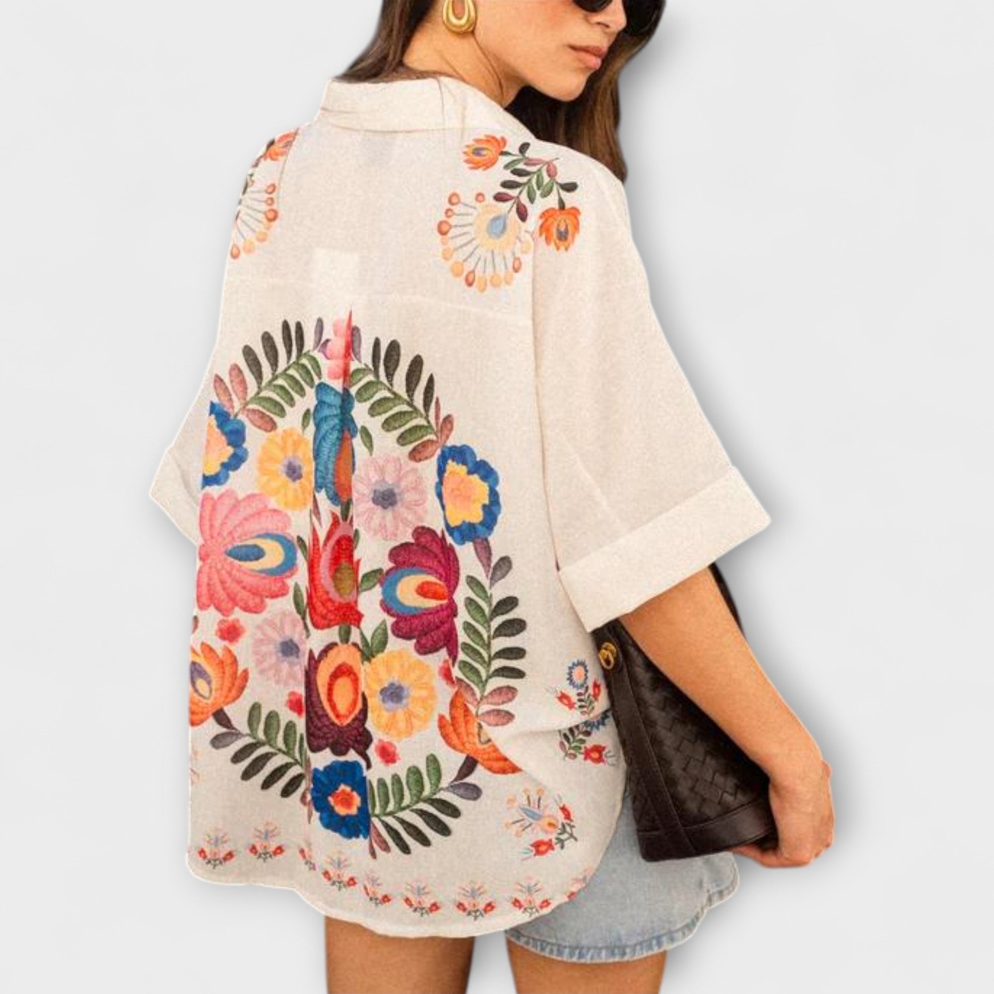 Ziva - Carla Short-Sleeve Shirt with Floral Pattern