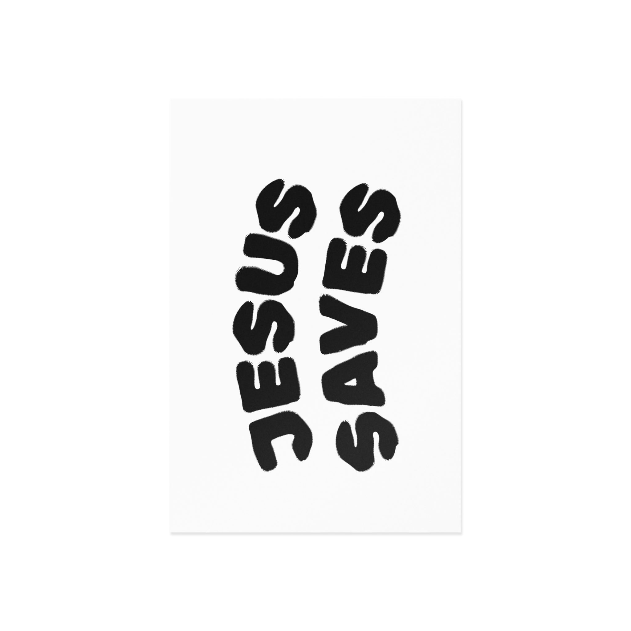 Jesus Save Postcard — Minimalist Faith Art Card (Set of Fine Art Postcards)